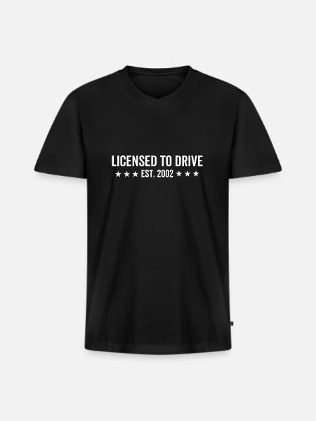Licensed to Drive Est. 2002 - Men's Premium Organic T-shirt with V-neck - black
