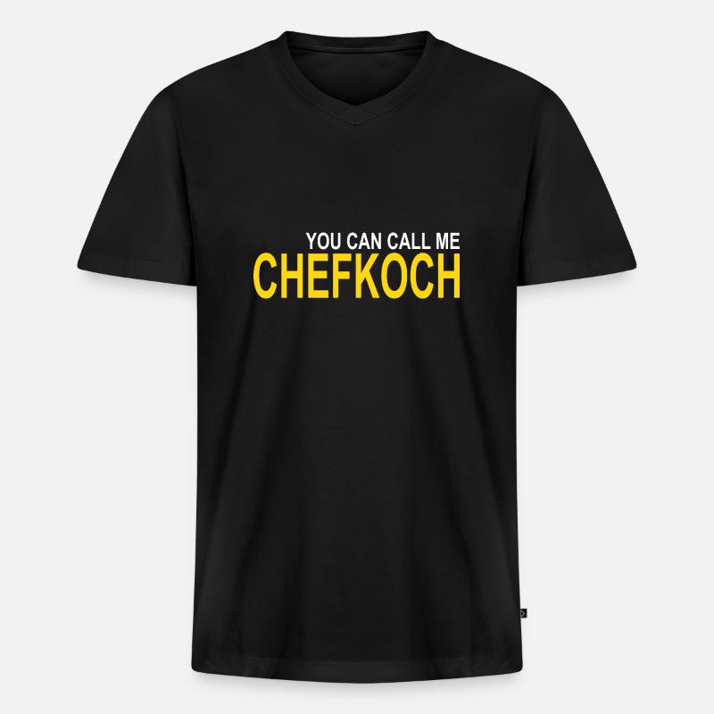 Chefkoch - Männer Premium Bio T-Shirt mit V-Ausschnitt - Schwarz