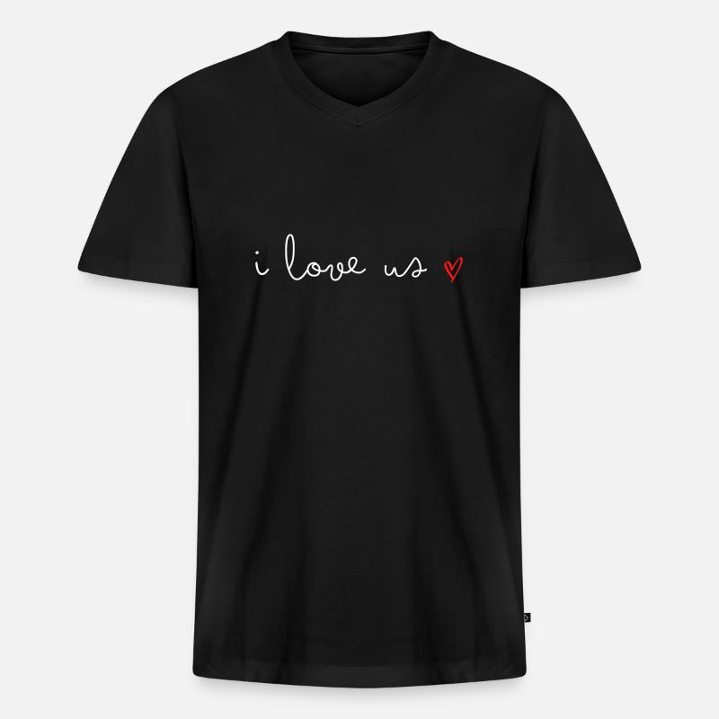 Ich liebe uns - Männer Premium Bio T-Shirt mit V-Ausschnitt - Schwarz
