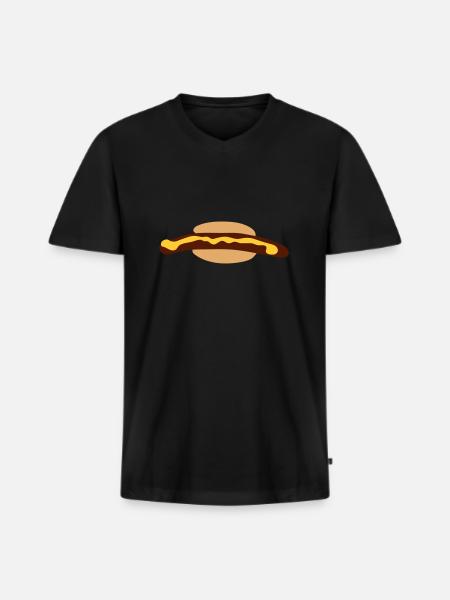 hot dog - Men's Premium Organic T-shirt with V-neck - black