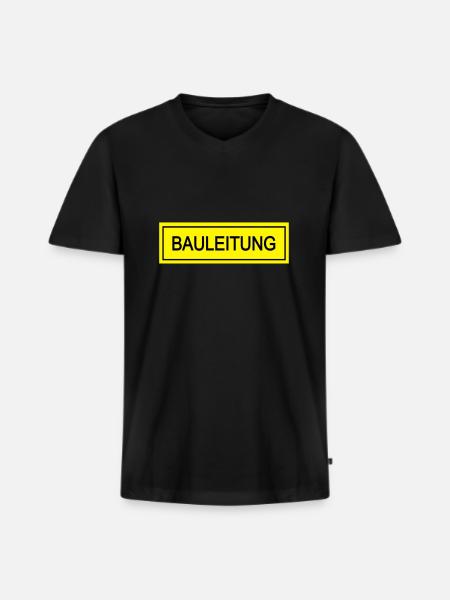 bauleitung - Männer Premium Bio T-Shirt mit V-Ausschnitt - Schwarz