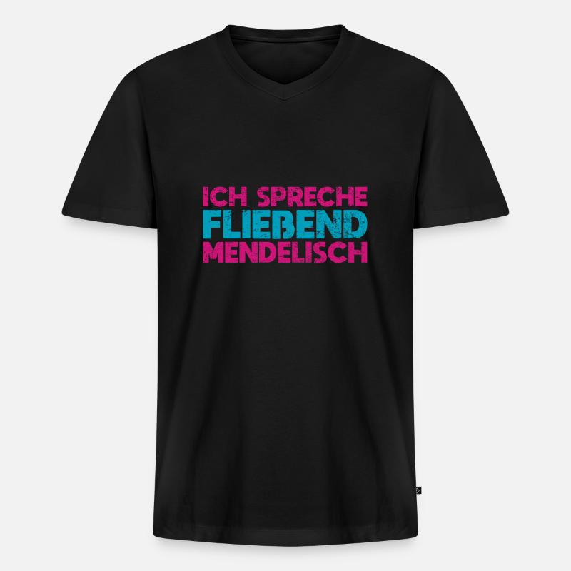 Ich Spreche Fließend Mendelisch - Männer Premium Bio T-Shirt mit V-Ausschnitt - Schwarz