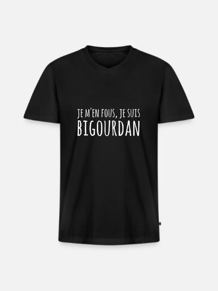 Bigourdan Bigorre - T-shirt encolure en V Premium bio Homme - noir