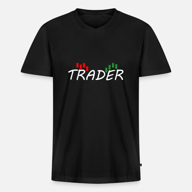 Händler - Männer Premium Bio T-Shirt mit V-Ausschnitt - Schwarz