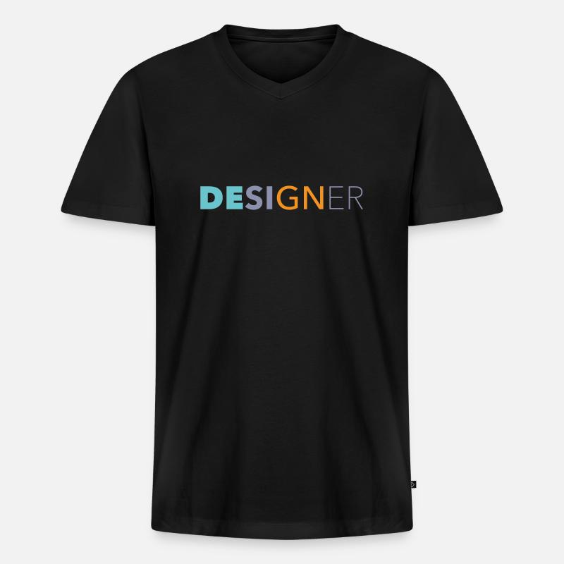 Designer - Männer Premium Bio T-Shirt mit V-Ausschnitt - Schwarz
