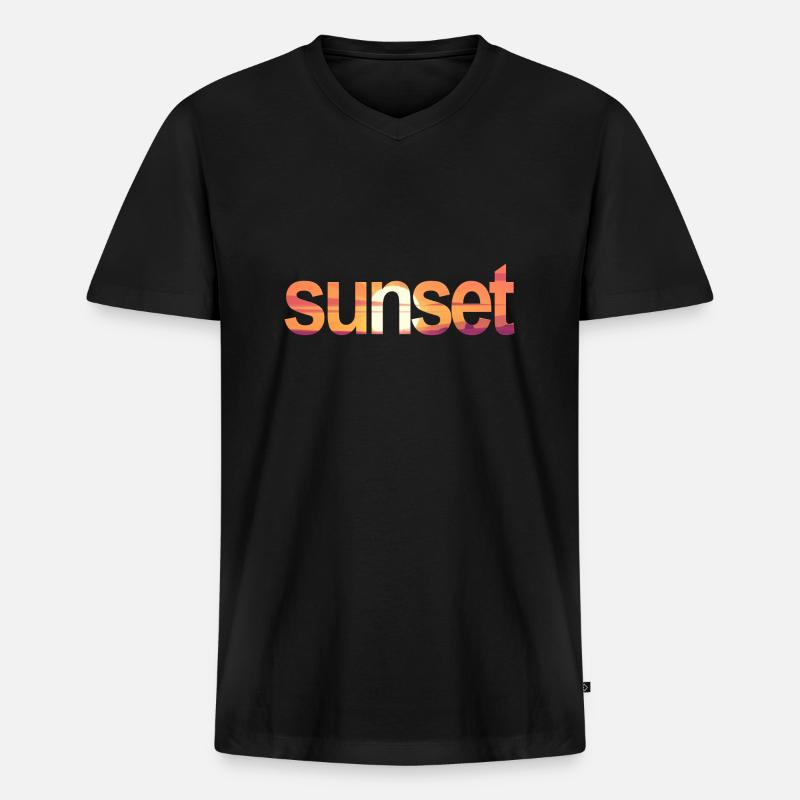 sunset - Männer Premium Bio T-Shirt mit V-Ausschnitt - Schwarz