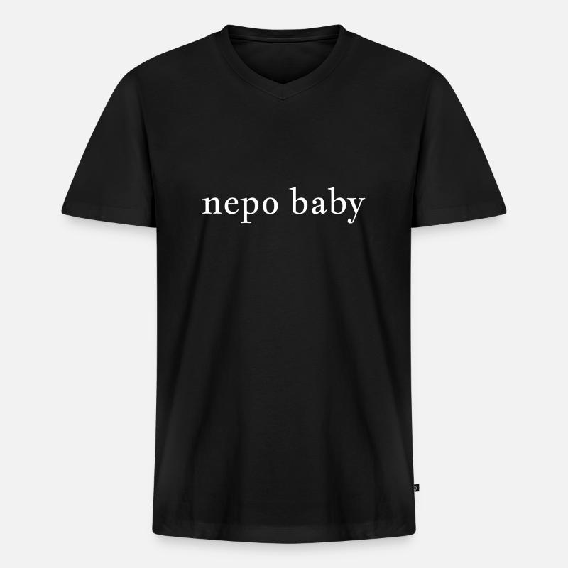 nepo baby 2 - Männer Premium Bio T-Shirt mit V-Ausschnitt - Schwarz