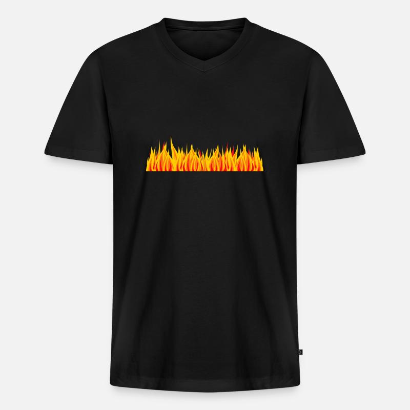 Hot fire 005 - Männer Premium Bio T-Shirt mit V-Ausschnitt - Schwarz