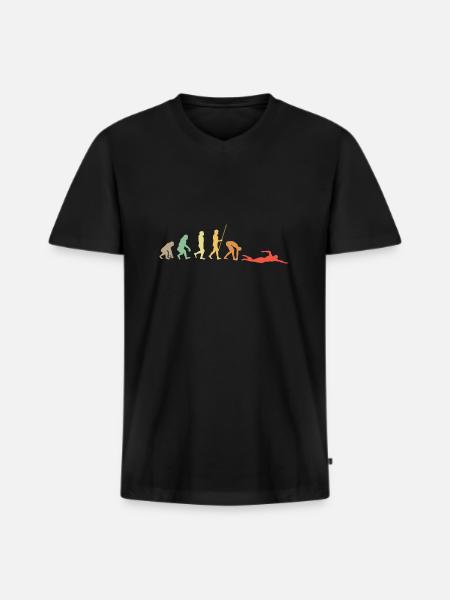 Schwimmer Wassersport - Männer Premium Bio T-Shirt mit V-Ausschnitt - Schwarz