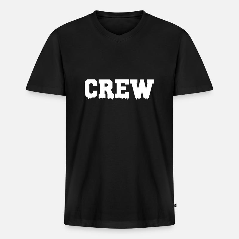 crew - Männer Premium Bio T-Shirt mit V-Ausschnitt - Schwarz