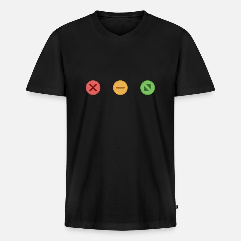 OS - Computer - Close - Männer Premium Bio T-Shirt mit V-Ausschnitt - Schwarz