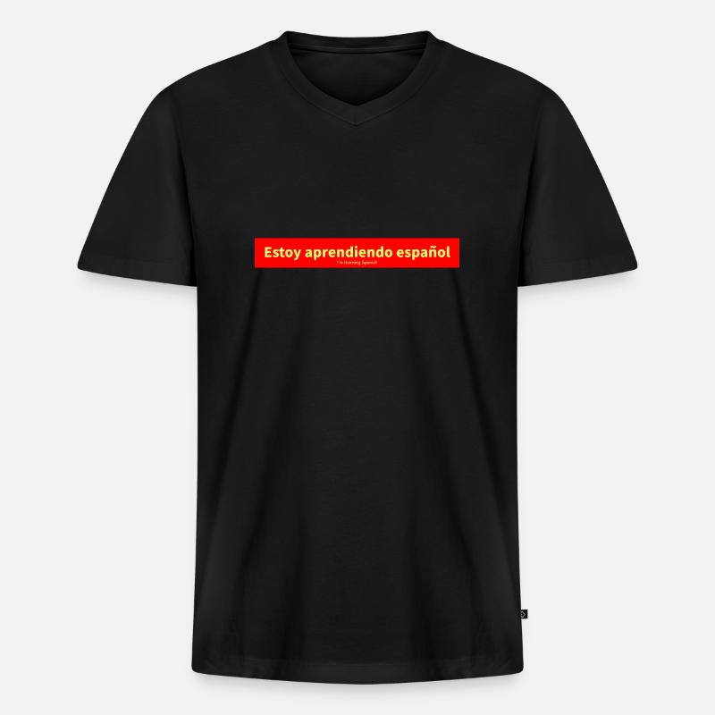 spanisch - Männer Premium Bio T-Shirt mit V-Ausschnitt - Schwarz