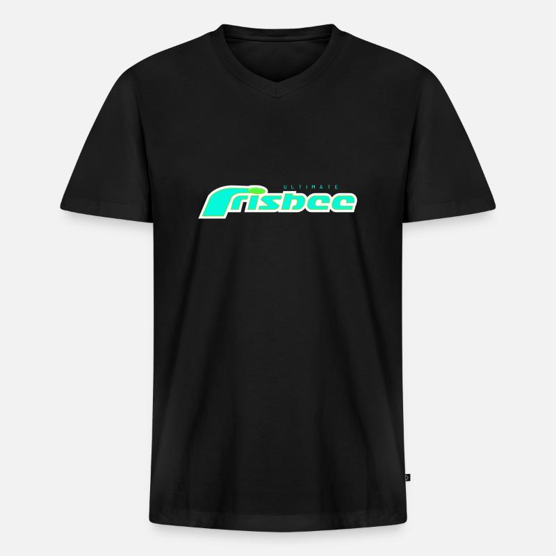 ultimate frisbee türkis - Männer Premium Bio T-Shirt mit V-Ausschnitt - Schwarz
