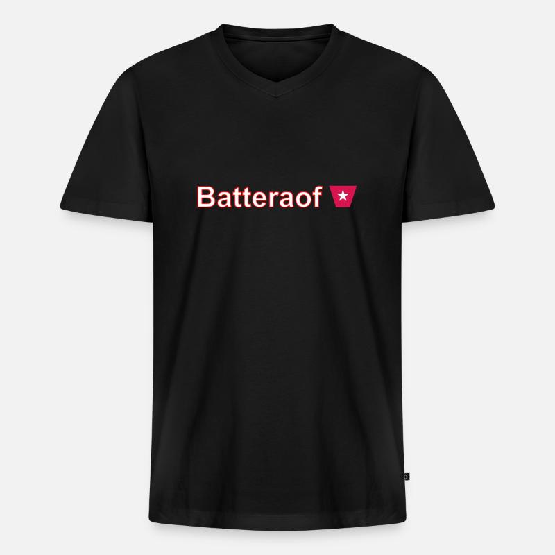 Batteraof W - Männer Premium Bio T-Shirt mit V-Ausschnitt - Schwarz