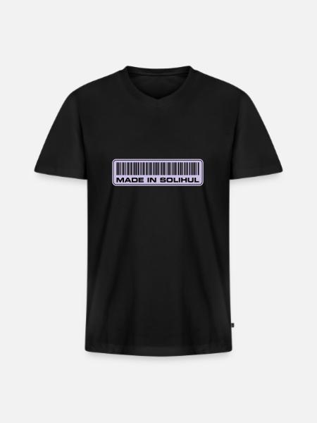 made-in-Solihul - T-shirt encolure en V Premium bio Homme - noir