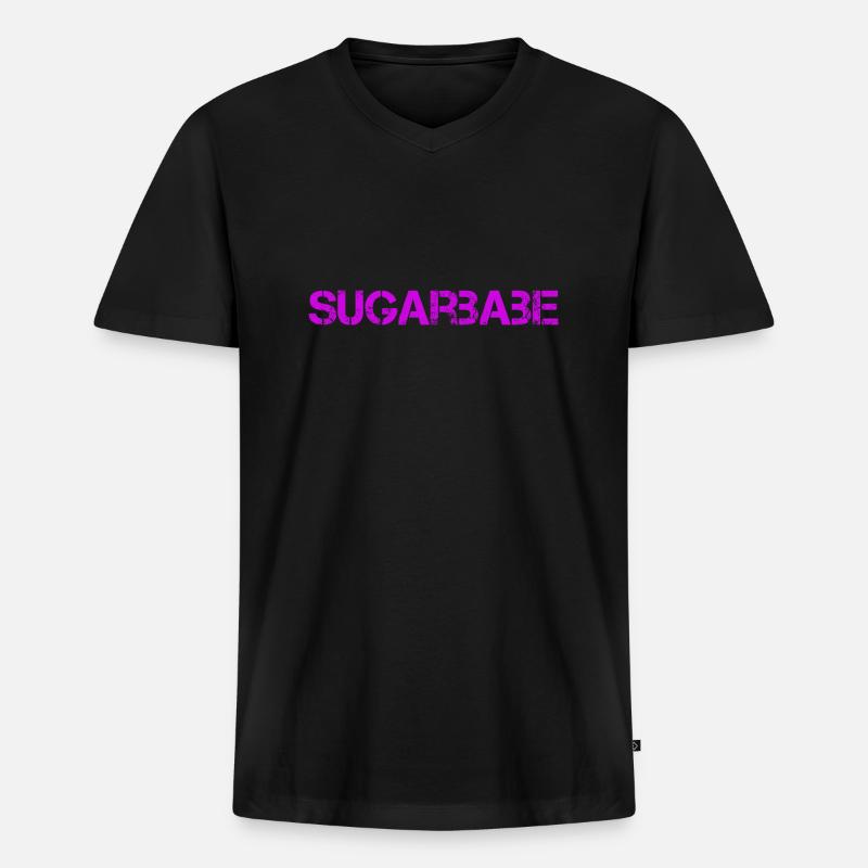 Sugarbabe design - Männer Premium Bio T-Shirt mit V-Ausschnitt - Schwarz