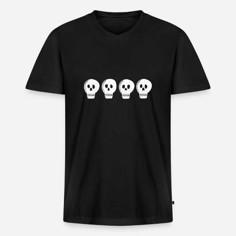 Schädelgang - Männer Premium Bio T-Shirt mit V-Ausschnitt - Schwarz