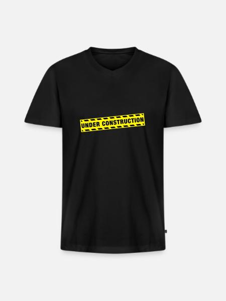 under_construction_de2 - Men's Premium Organic T-shirt with V-neck - black