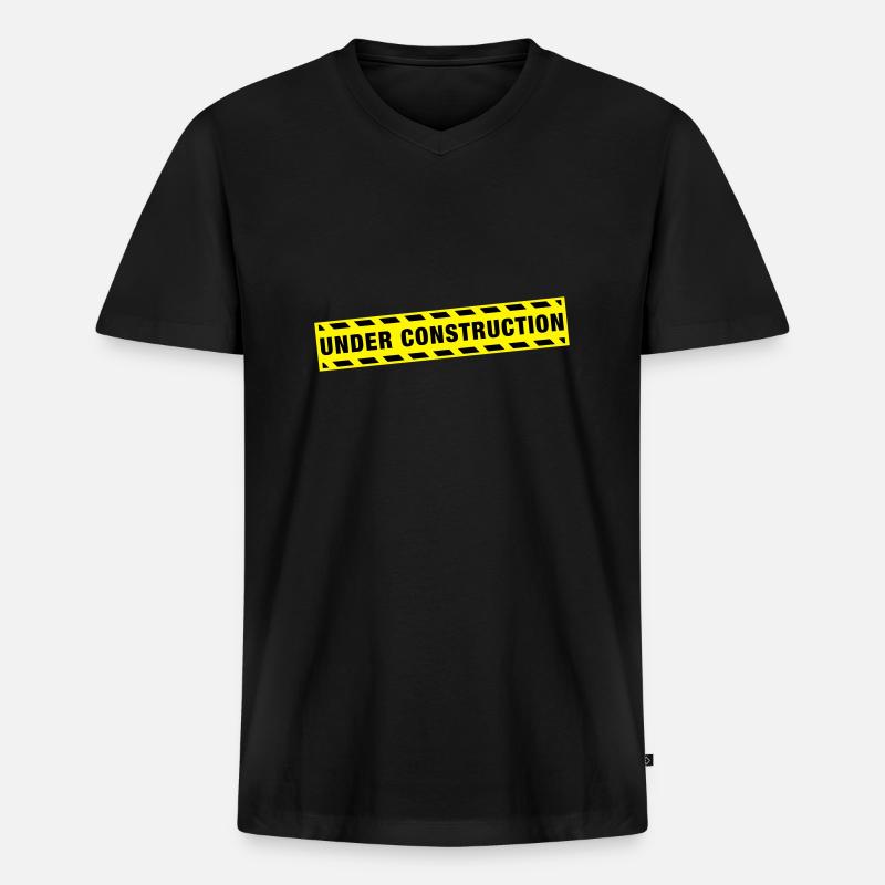 under_construction_de2 - Männer Premium Bio T-Shirt mit V-Ausschnitt - Schwarz