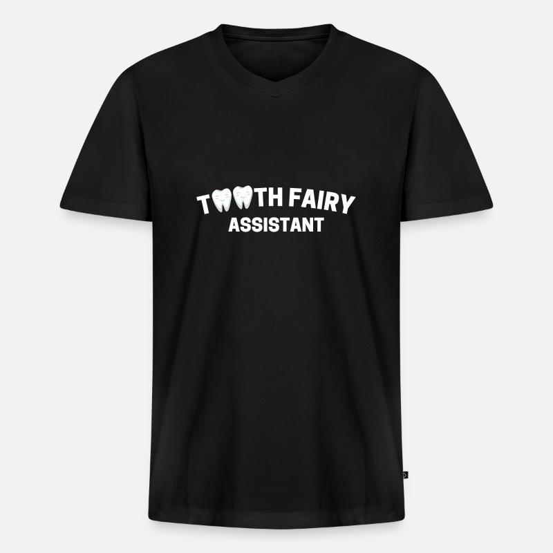 ZAHNFEE ASSISTENT - Männer Premium Bio T-Shirt mit V-Ausschnitt - Schwarz