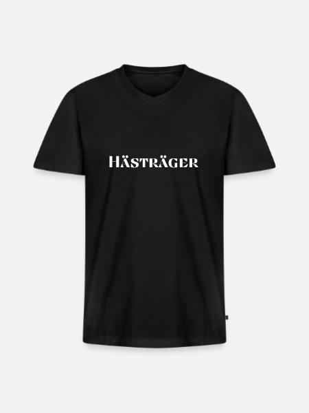 Hästräger - Männer Premium Bio T-Shirt mit V-Ausschnitt - Schwarz