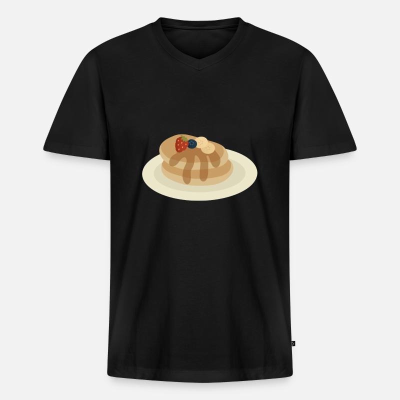 Pfannkuchen-Stapel - Männer Premium Bio T-Shirt mit V-Ausschnitt - Schwarz