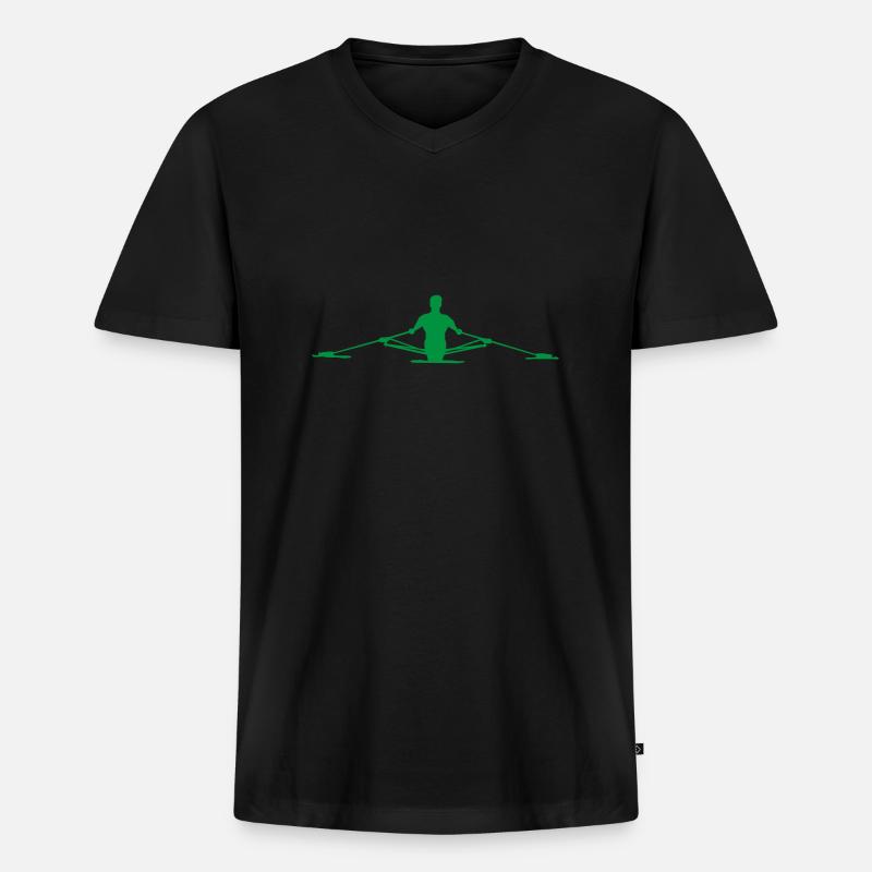 Ruderer - Männer Premium Bio T-Shirt mit V-Ausschnitt - Schwarz