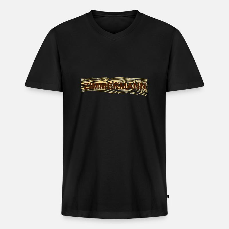 Zimmermann - Männer Premium Bio T-Shirt mit V-Ausschnitt - Schwarz