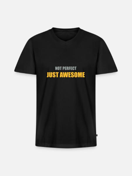 awesome - Men's Premium Organic T-shirt with V-neck - black