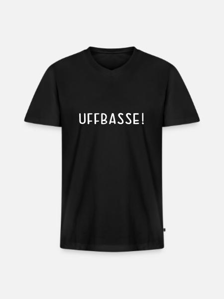 uffbasse - Männer Premium Bio T-Shirt mit V-Ausschnitt - Schwarz