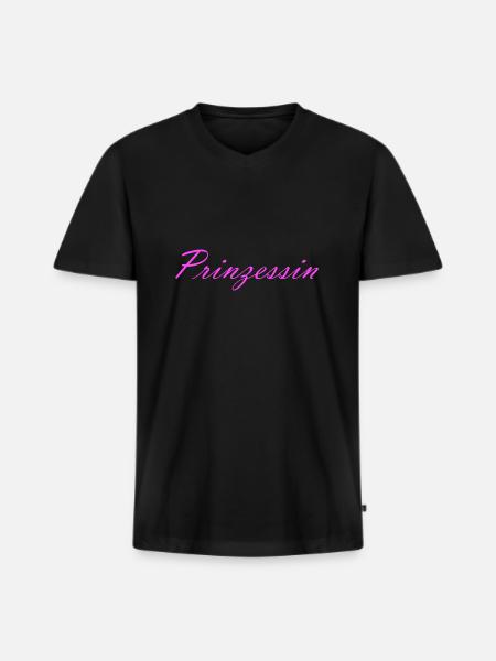prinzessin rosa - Männer Premium Bio T-Shirt mit V-Ausschnitt - Schwarz