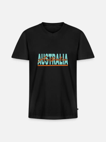 Australia - Men's Premium Organic T-shirt with V-neck - black