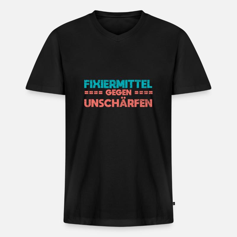 Fixiermittel Gegen Unschärfen - Männer Premium Bio T-Shirt mit V-Ausschnitt - Schwarz