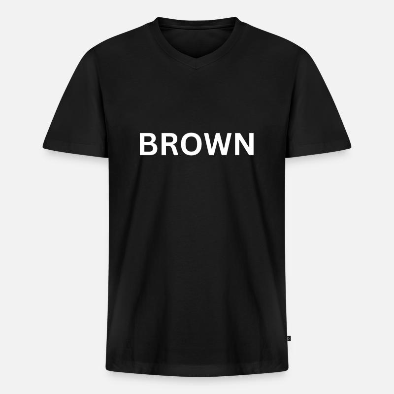 Name Brown - Männer Premium Bio T-Shirt mit V-Ausschnitt - Schwarz