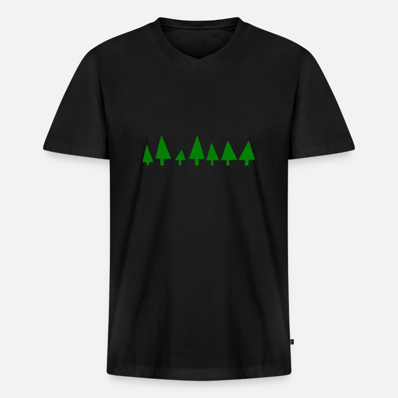 Tannenbaum - Männer Premium Bio T-Shirt mit V-Ausschnitt - Schwarz