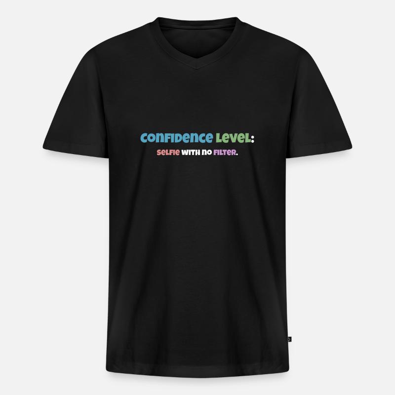 Konfidenzniveau - Männer Premium Bio T-Shirt mit V-Ausschnitt - Schwarz