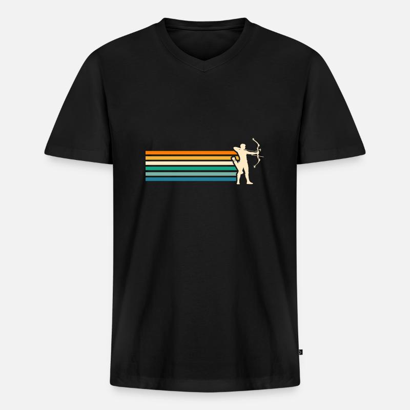 Bogenschütze Bogenschießen - Männer Premium Bio T-Shirt mit V-Ausschnitt - Schwarz