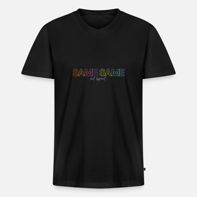 Same Same But Different - Männer Premium Bio T-Shirt mit V-Ausschnitt - Schwarz