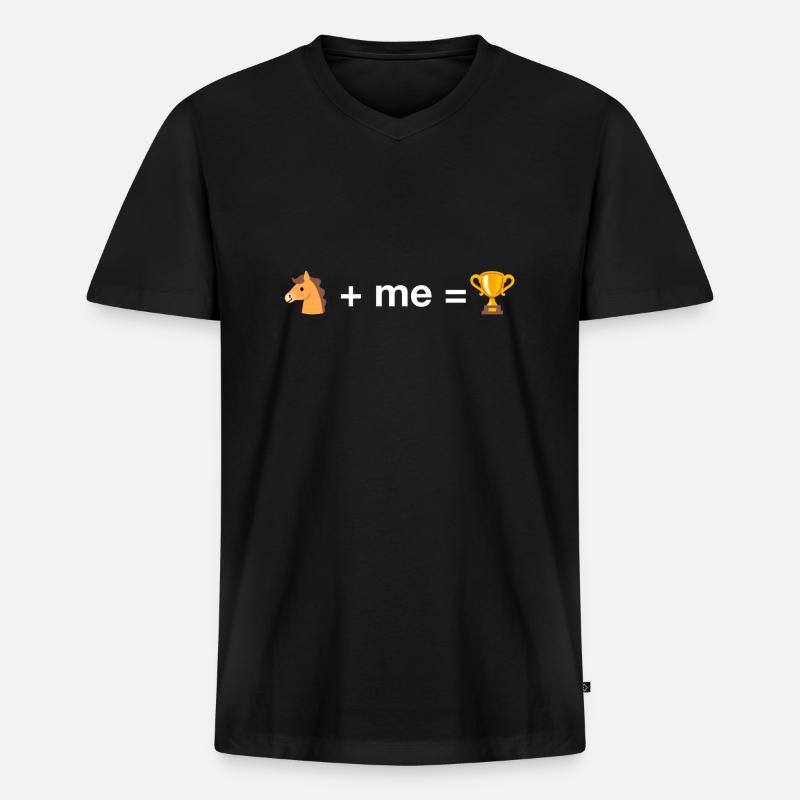Pferd + ich = Preise - Männer Premium Bio T-Shirt mit V-Ausschnitt - Schwarz