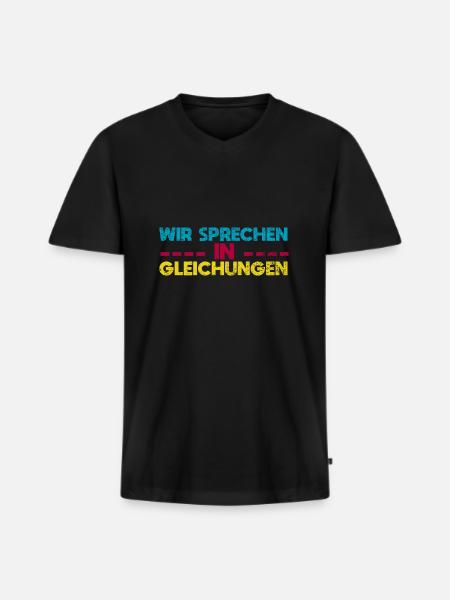 Wir Sprechen In Gleichungen - Männer Premium Bio T-Shirt mit V-Ausschnitt - Schwarz