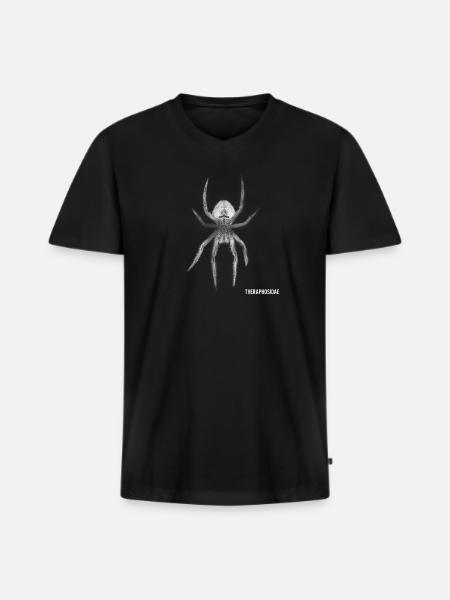 Vogelspinne spinne Insekt - Männer Premium Bio T-Shirt mit V-Ausschnitt - Schwarz