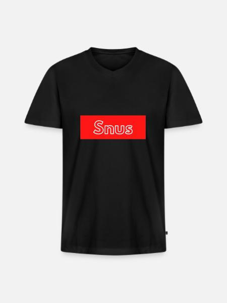 Snus Suède Tabac Nicotine - T-shirt encolure en V Premium bio Homme - noir