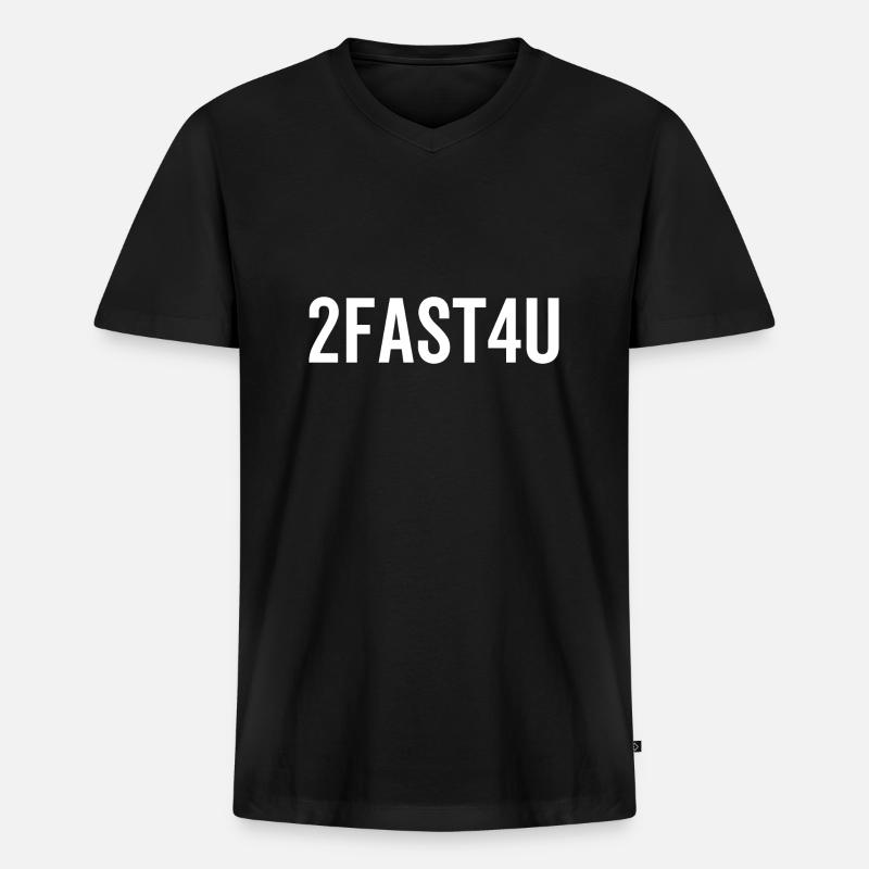 2Fast4U - Männer Premium Bio T-Shirt mit V-Ausschnitt - Schwarz