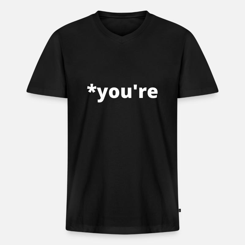 *Biste - Männer Premium Bio T-Shirt mit V-Ausschnitt - Schwarz