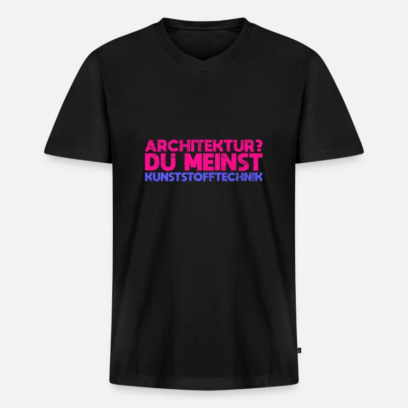 Architektur? Du Meinst Kunststofftechnik - Männer Premium Bio T-Shirt mit V-Ausschnitt - Schwarz