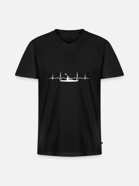Kayaking Women Kayak Kayak Men's Canoe - Men's Premium Organic T-shirt with V-neck - black