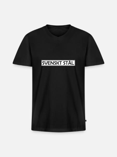 Swedish steel - Men's Premium Organic T-shirt with V-neck - black