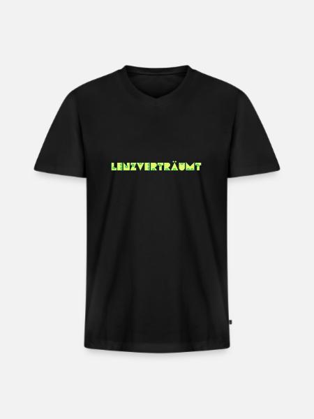 LENZVERTRÄUMT - Männer Premium Bio T-Shirt mit V-Ausschnitt - Schwarz