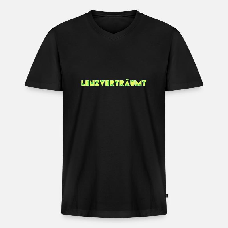 LENZVERTRÄUMT - Männer Premium Bio T-Shirt mit V-Ausschnitt - Schwarz
