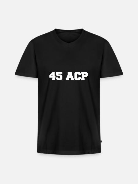Just 45ACP white - Männer Premium Bio T-Shirt mit V-Ausschnitt - Schwarz